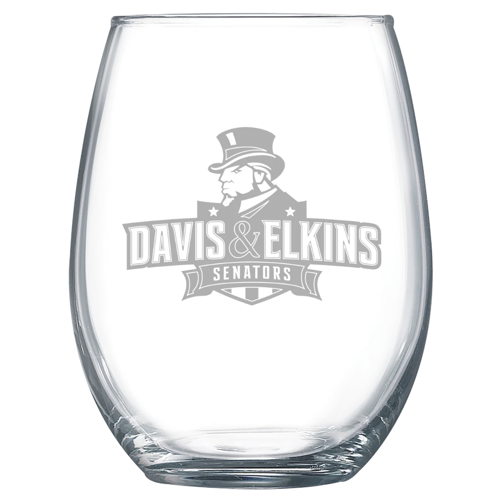 Davis & Elkins College Polar Camel 15 oz. Stemless Wine Glass