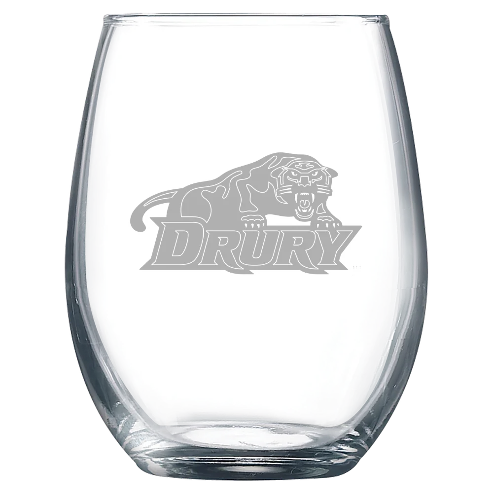 Drury University Polar Camel 9 oz. Stemless Wine Glass