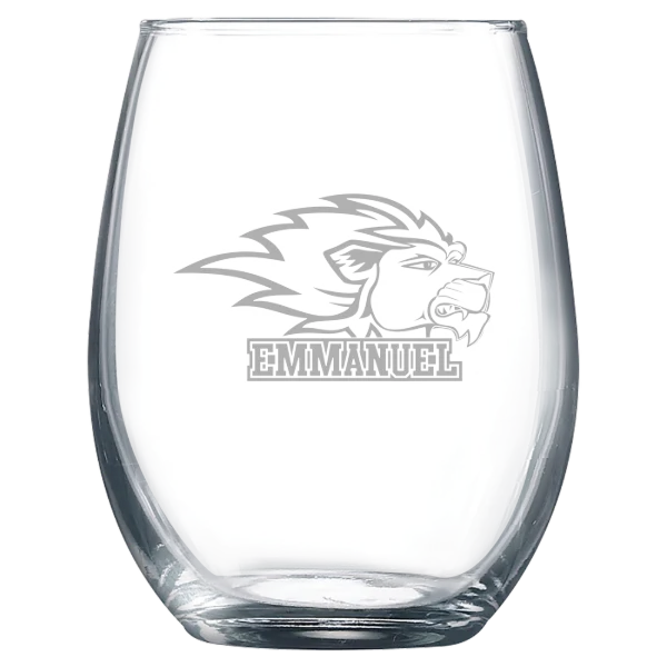 Emmanuel University (Georgia) Polar Camel 9 oz. Stemless Wine Glass