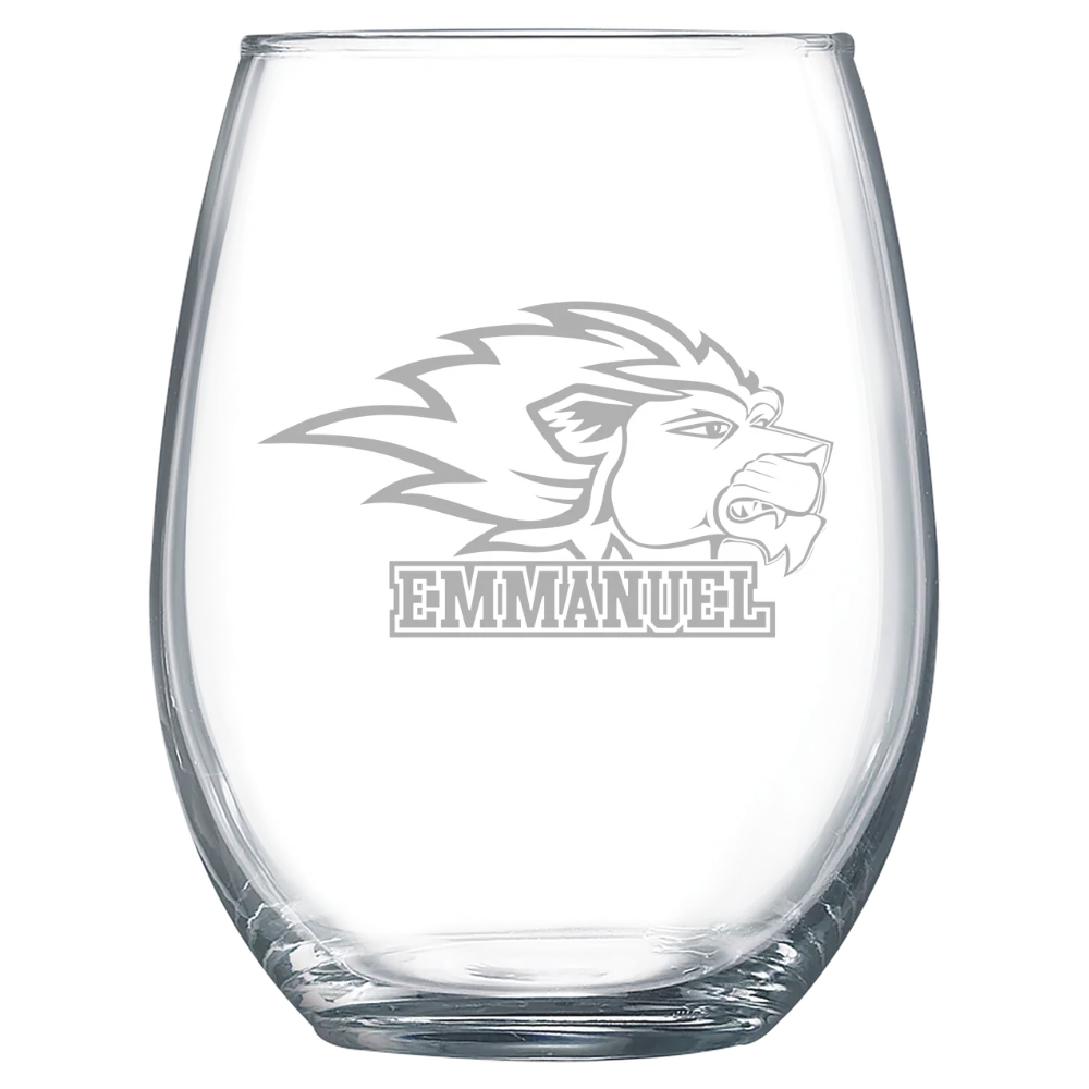 Emmanuel University (Georgia) Polar Camel 15 oz. Stemless Wine Glass