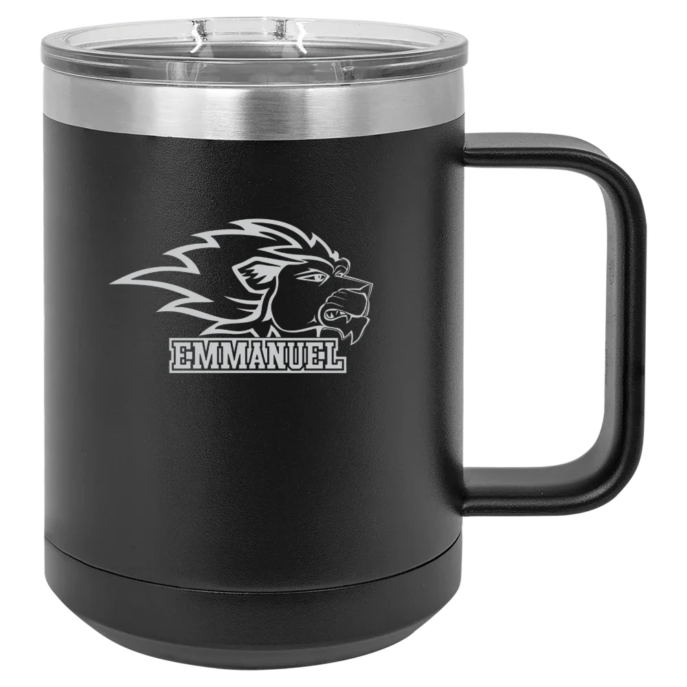 Emmanuel University (Georgia) Polar Camel 15 oz. Mug with Slider Lid