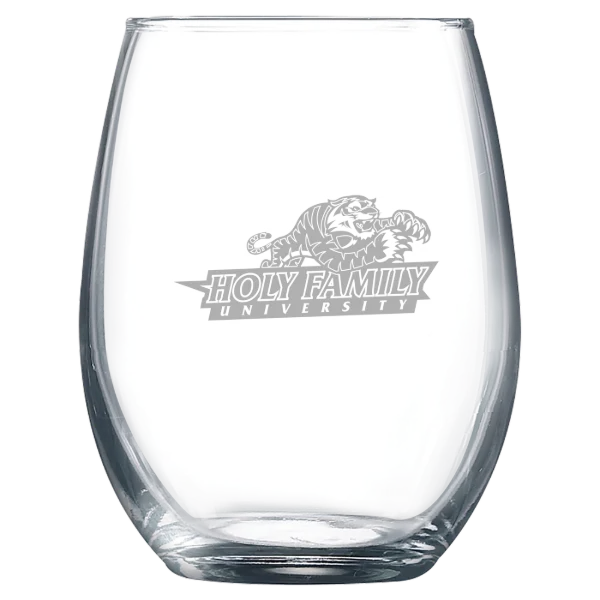 Holy Family University Polar Camel 9 oz. Stemless Wine Glass