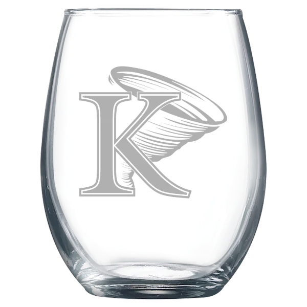 King University Polar Camel 9 oz. Stemless Wine Glass