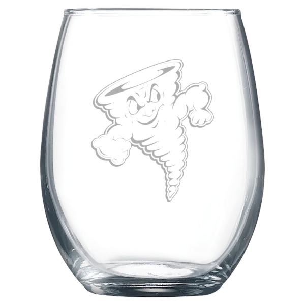 Lake Erie College Polar Camel 9 oz. Stemless Wine Glass