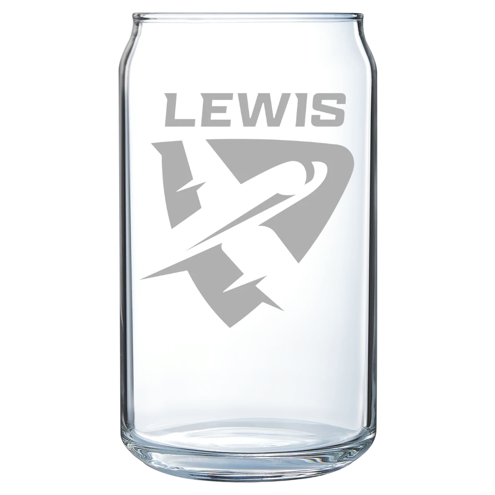 Lewis University Polar Camel 16 oz. Can Glass