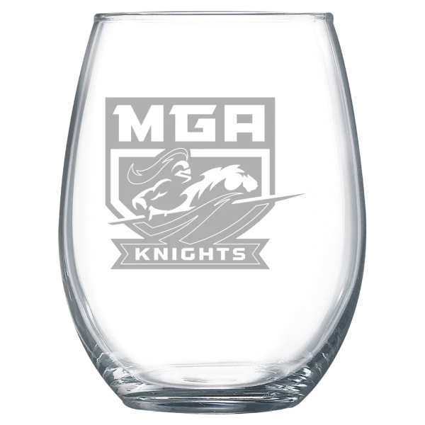 Middle Georgia State University Polar Camel 15 oz. Stemless Wine Glass