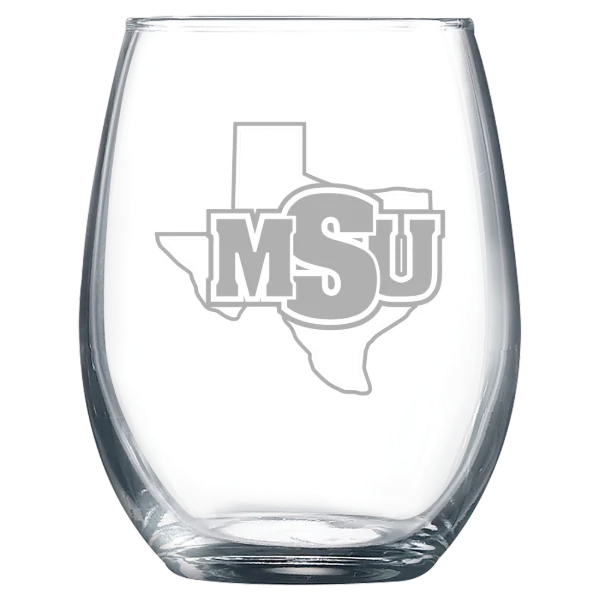 Midwestern State University Polar Camel 9 oz. Stemless Wine Glass