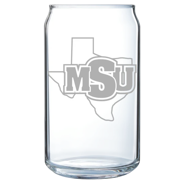 Midwestern State University Polar Camel 16 oz. Can Glass