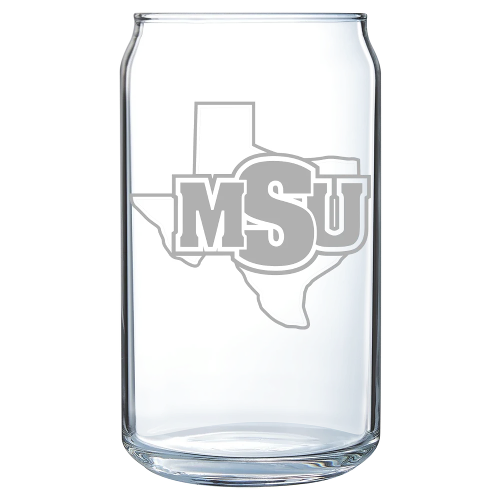 Midwestern State University Polar Camel 16 oz. Can Glass