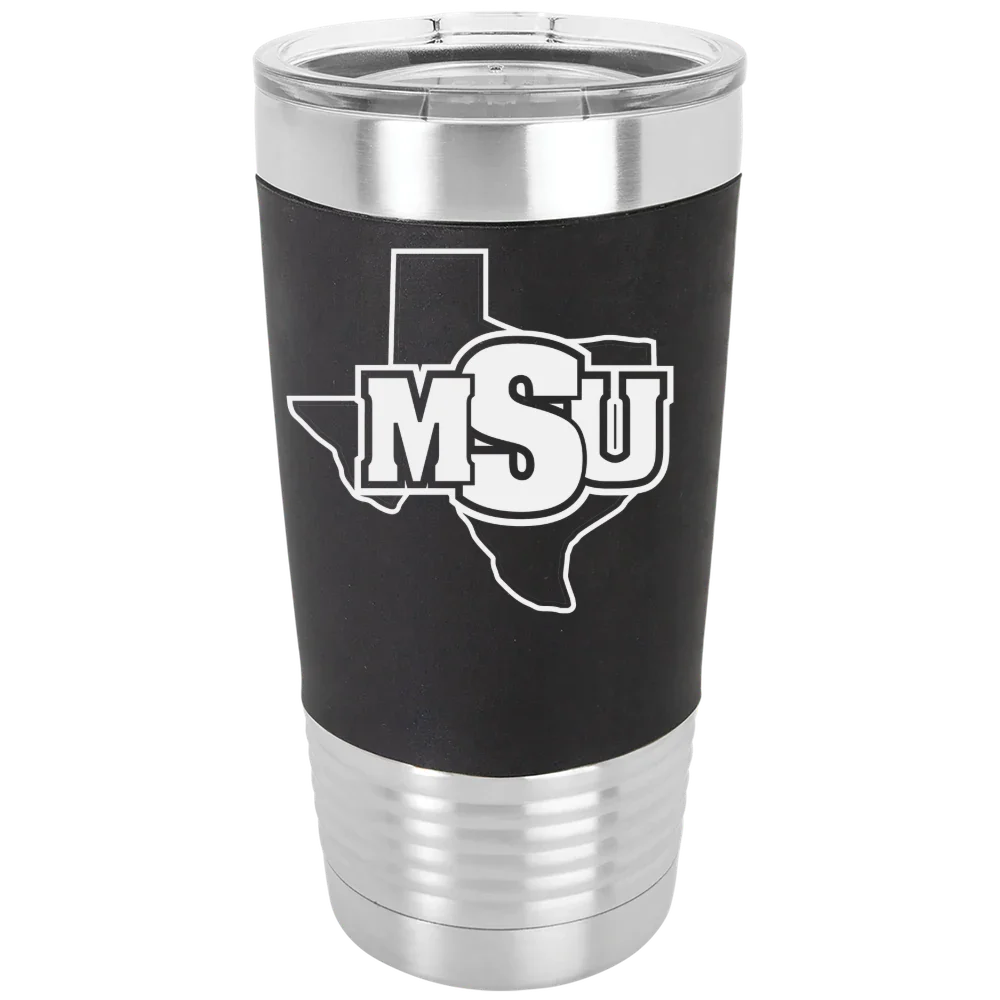 Midwestern State University Polar Camel 20 oz. Silicone Grip Tumbler with Standard Lid