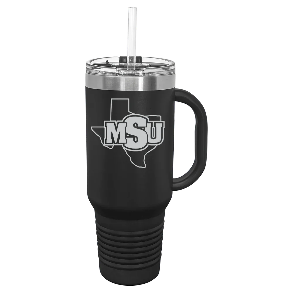 Midwestern State University Polar Camel 40 oz. Travel Mug with Snap Lid & Straw