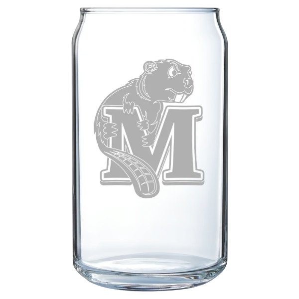 Minot State University Polar Camel 16 oz. Can Glass