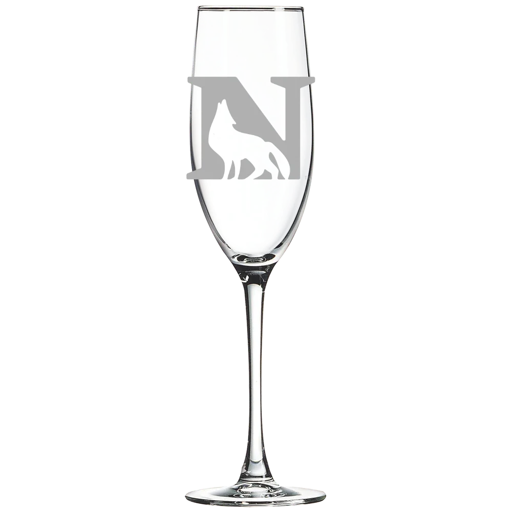 Newberry College Polar Camel 8 oz. Champagne Flute