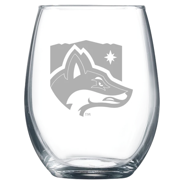 North Greenville University Polar Camel 9 oz. Stemless Wine Glass