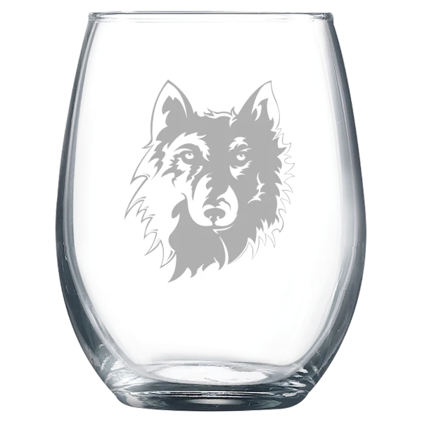 Northern State University Polar Camel 9 oz. Stemless Wine Glass