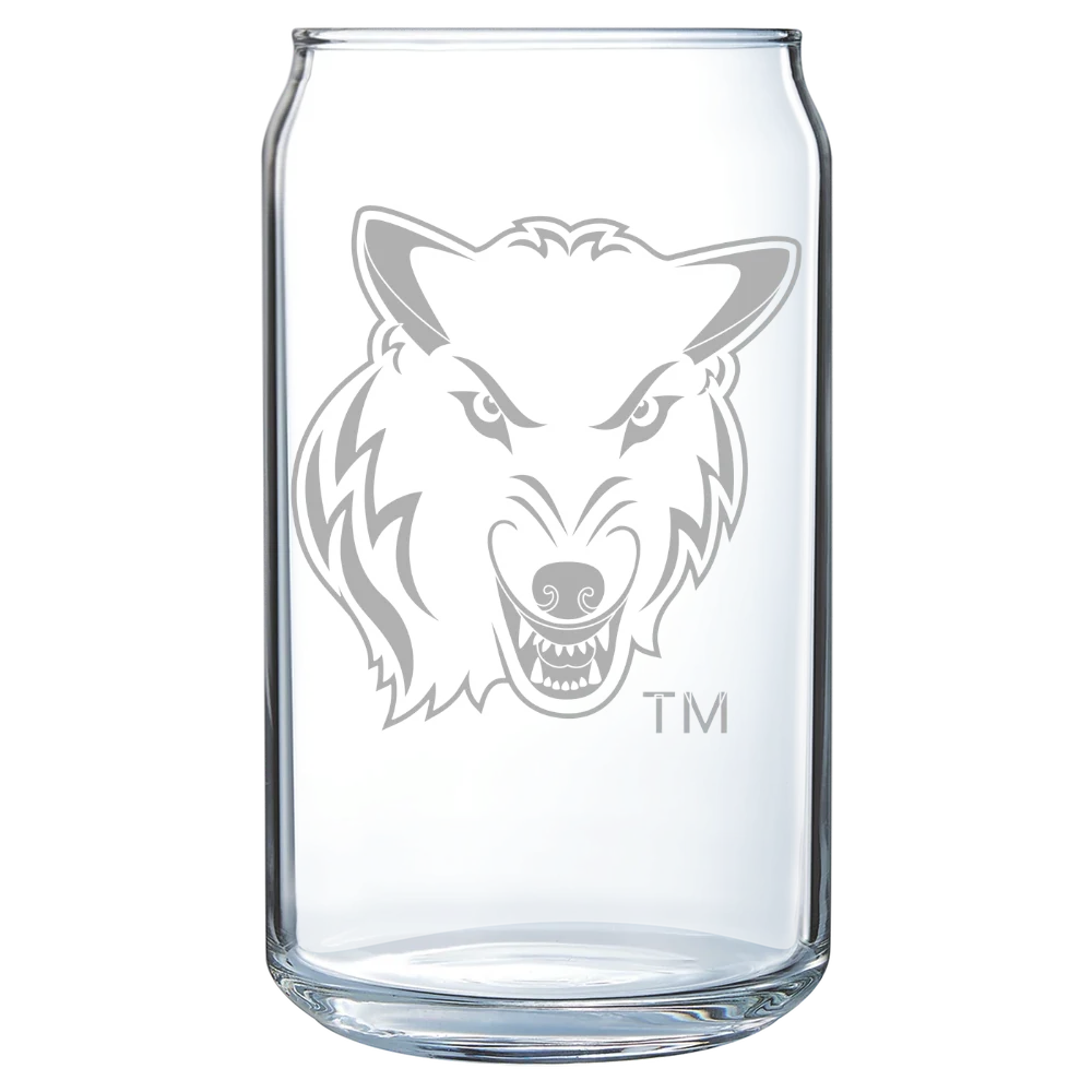 Northwood University Polar Camel 16 oz. Can Glass