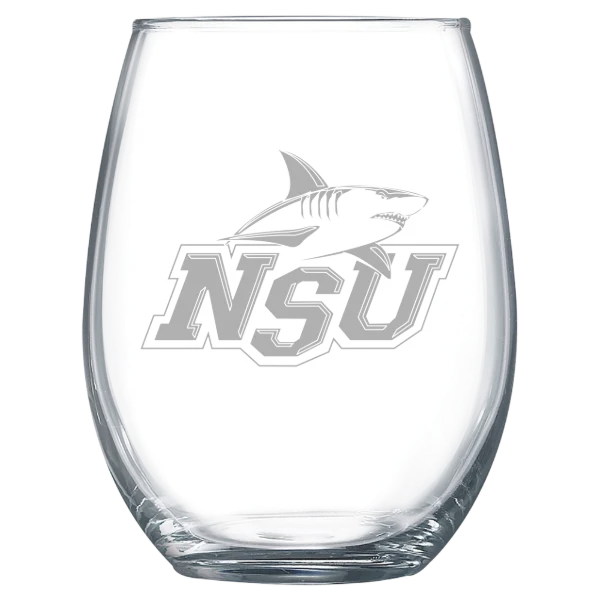 Nova Southeastern University Polar Camel 15 oz. Stemless Wine Glass