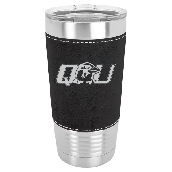 Quincy University Polar Camel 20 oz. Leatherette Grip Tumbler with Standard Lid