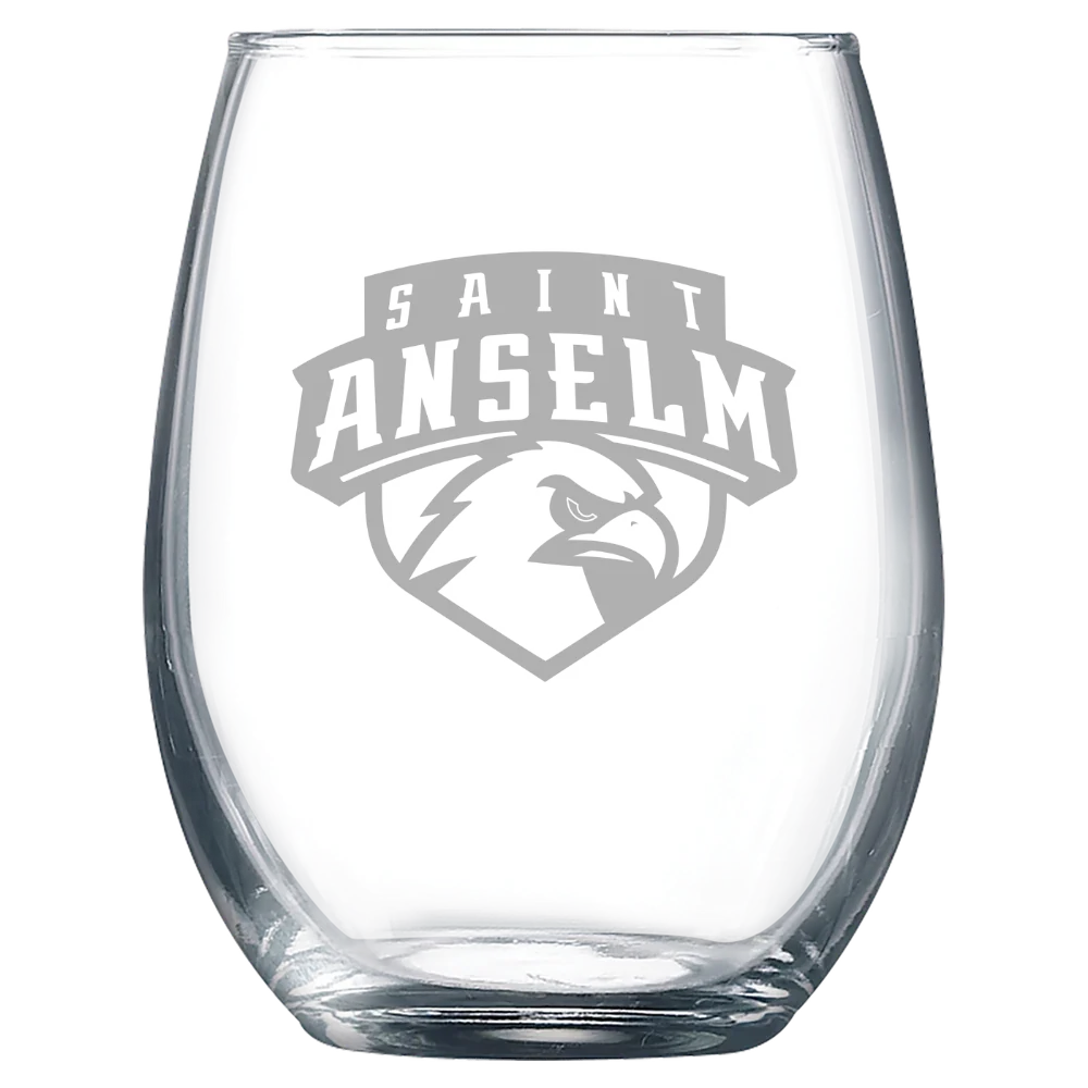 Saint Anselm College Polar Camel 9 oz. Stemless Wine Glass