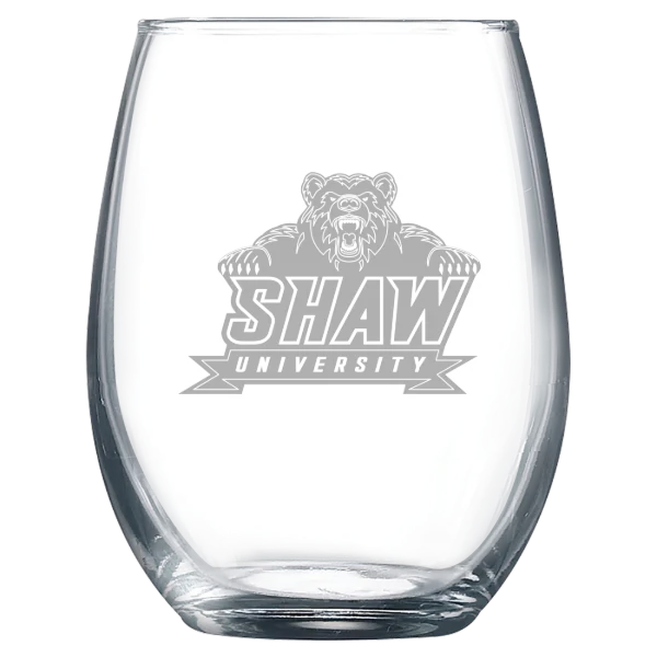Shaw University Polar Camel 9 oz. Stemless Wine Glass
