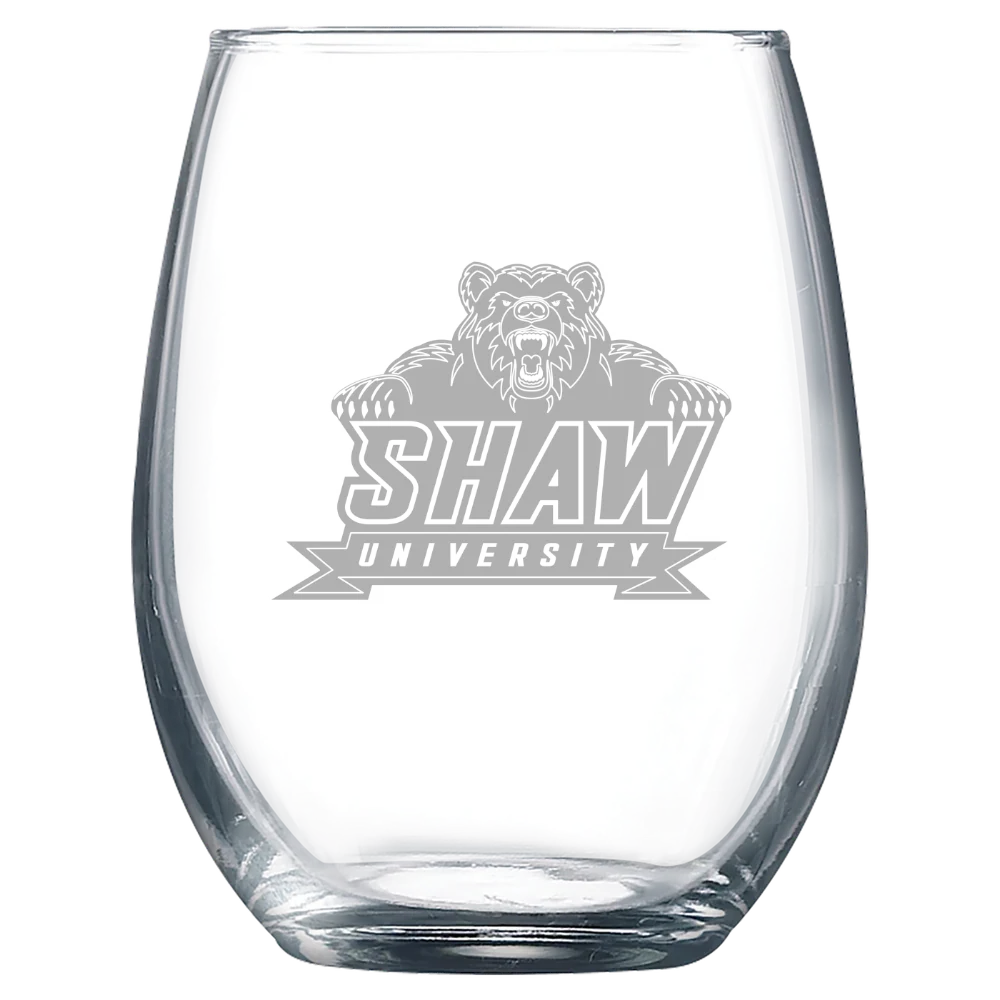 Shaw University Polar Camel 9 oz. Stemless Wine Glass
