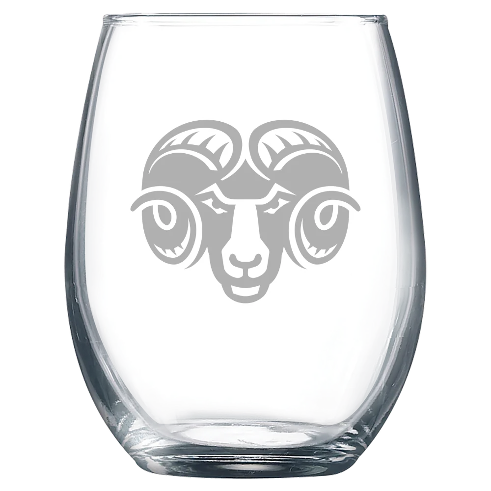 Shepherd University Polar Camel 9 oz. Stemless Wine Glass