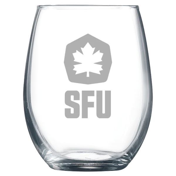 Simon Fraser University Polar Camel 9 oz. Stemless Wine Glass