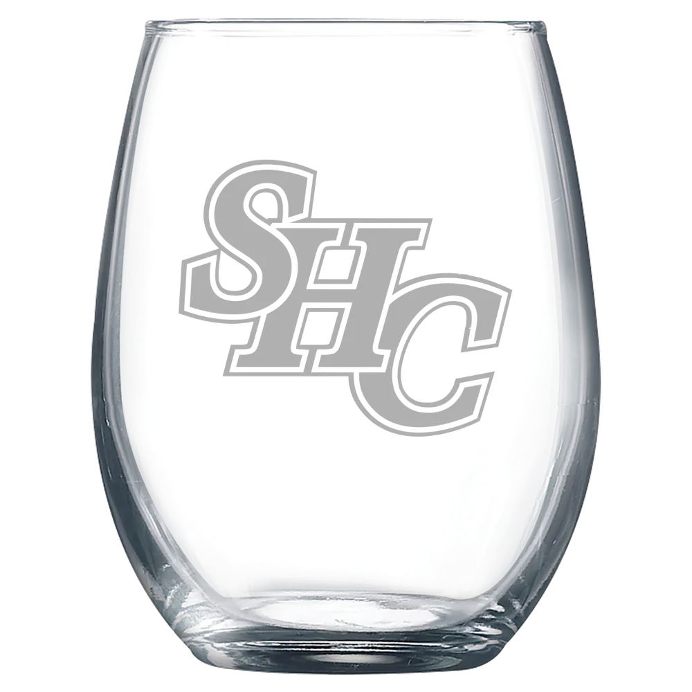 Spring Hill College Polar Camel 9 oz. Stemless Wine Glass