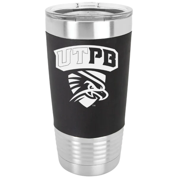 The University of Texas Permian Basin Polar Camel 20 oz. Silicone Grip Tumbler with Standard Lid