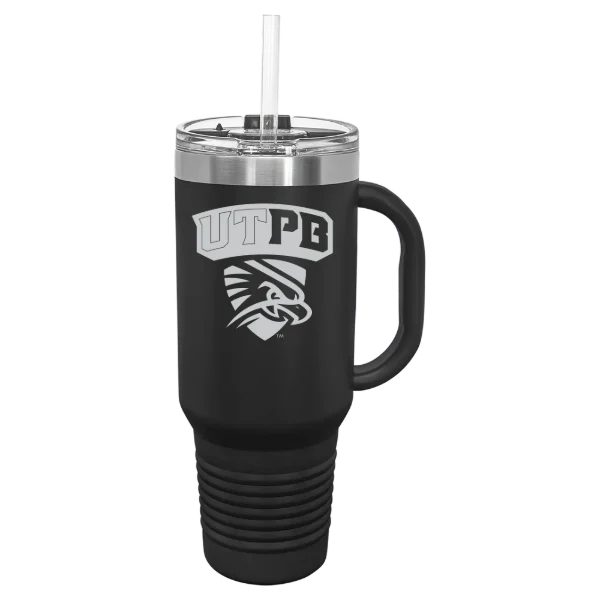The University of Texas Permian Basin Polar Camel 40 oz. Travel Mug with Snap Lid & Straw