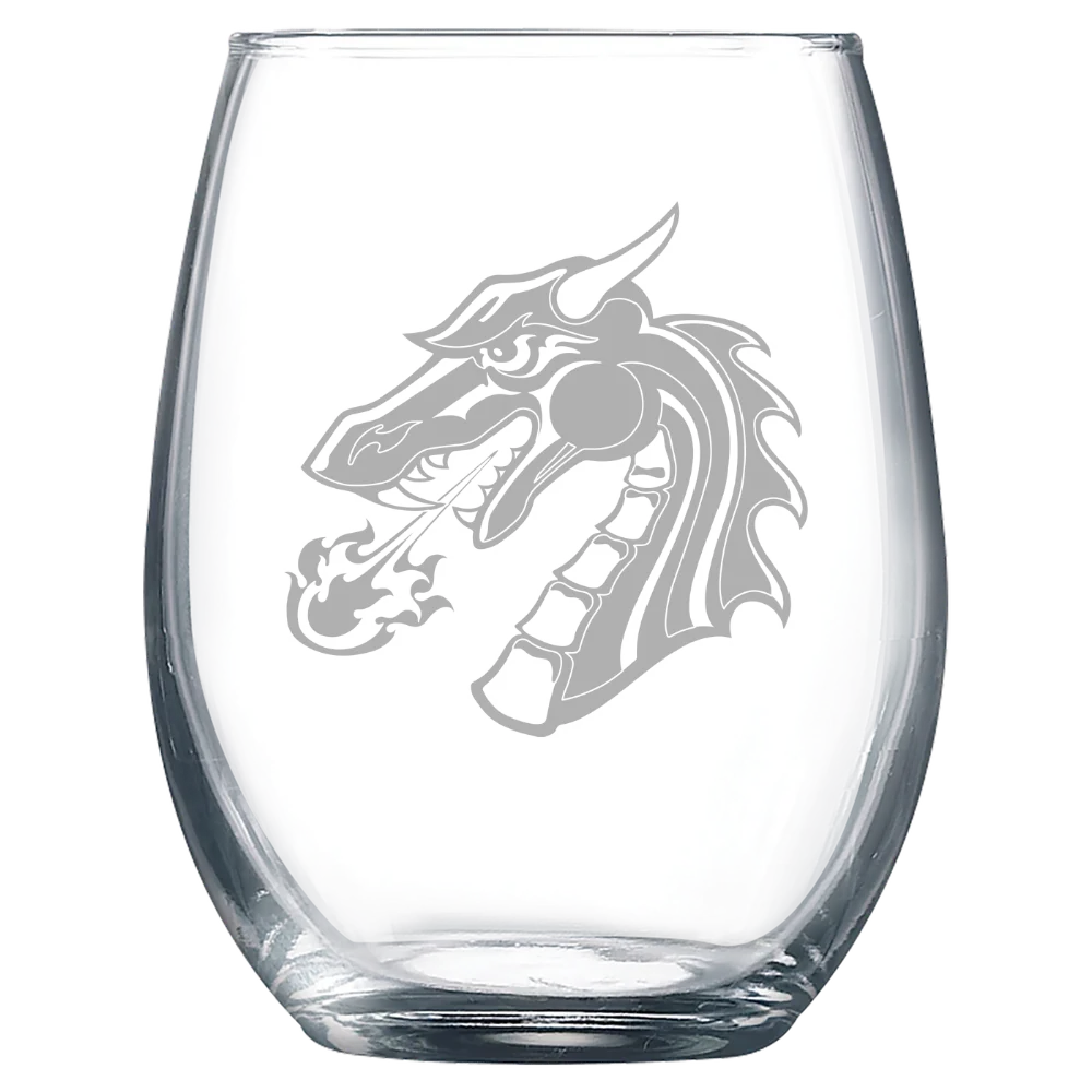 Tiffin University Polar Camel 9 oz. Stemless Wine Glass