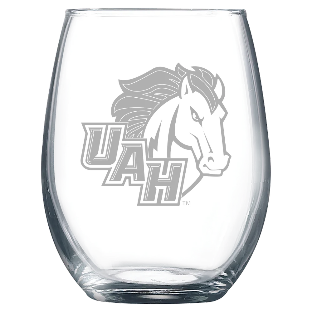 University of Alabama in Huntsville Polar Camel 9 oz. Stemless Wine Glass