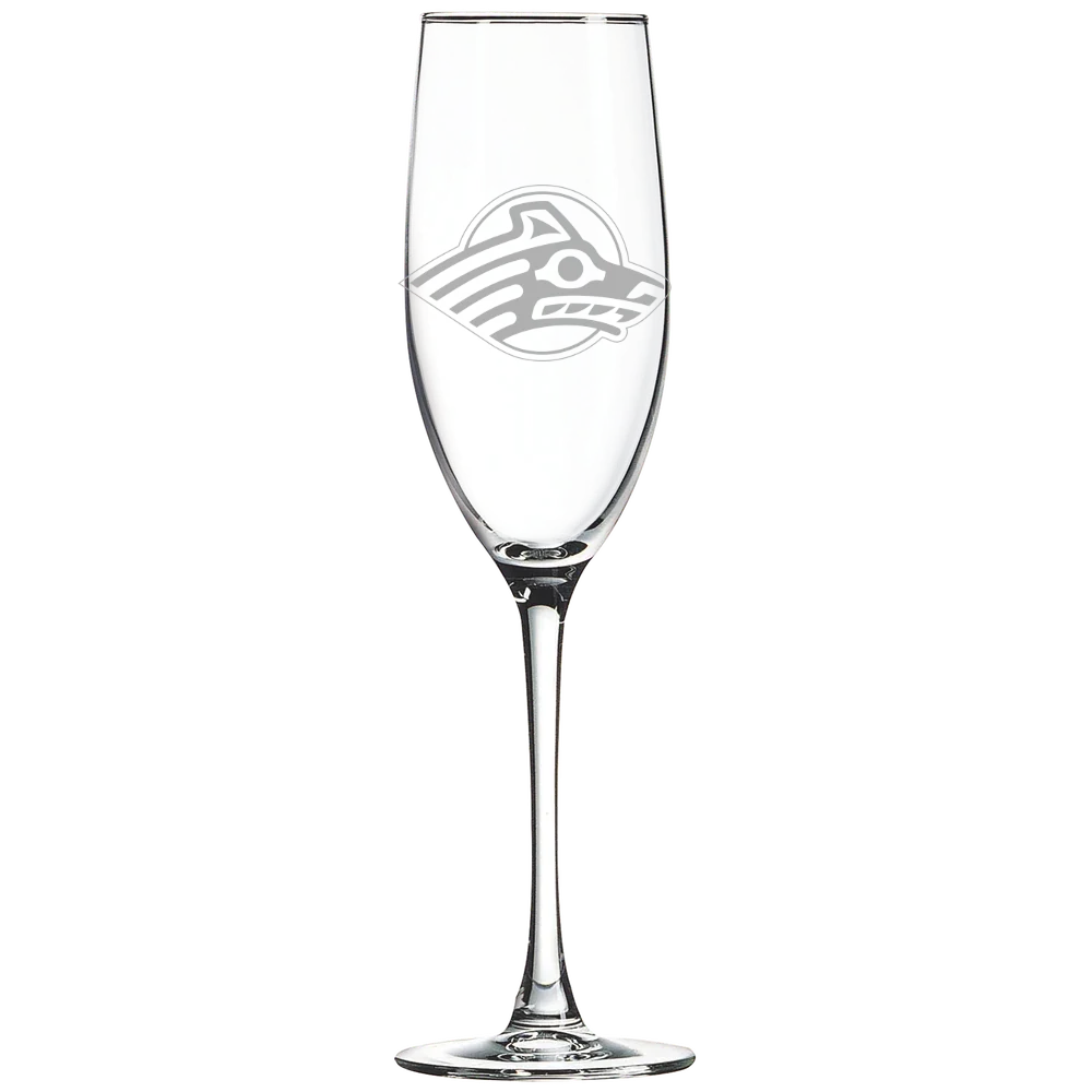 University of Alaska Anchorage Polar Camel 8 oz. Champagne Flute