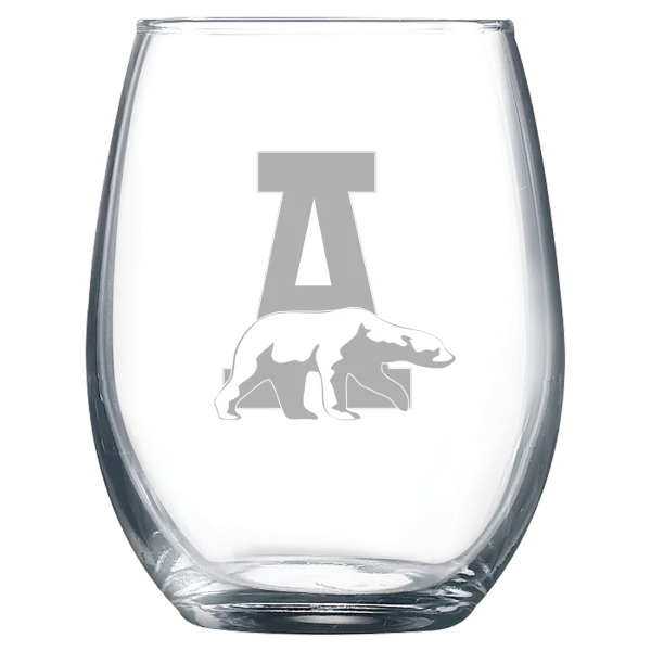University of Alaska Fairbanks Polar Camel 9 oz. Stemless Wine Glass