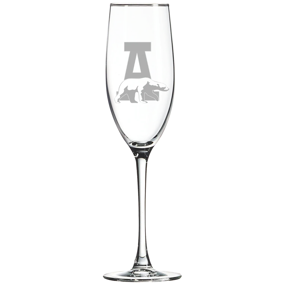 University of Alaska Fairbanks Polar Camel 8 oz. Champagne Flute