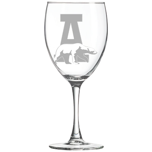University of Alaska Fairbanks Polar Camel 10 1/2 oz. Wine Glass