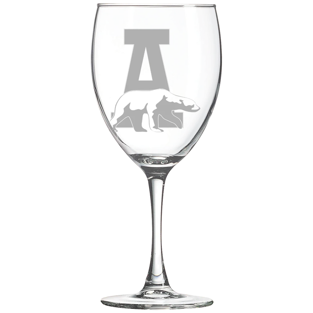 University of Alaska Fairbanks Polar Camel 10 1/2 oz. Wine Glass