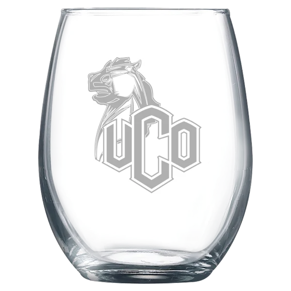 University of Central Oklahoma Polar Camel 9 oz. Stemless Wine Glass
