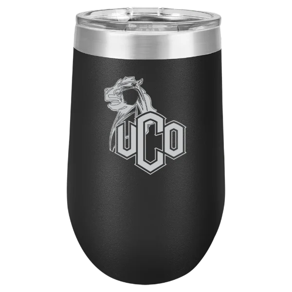 University of Central Oklahoma Polar Camel 16 oz. Stemless Wine Tumbler