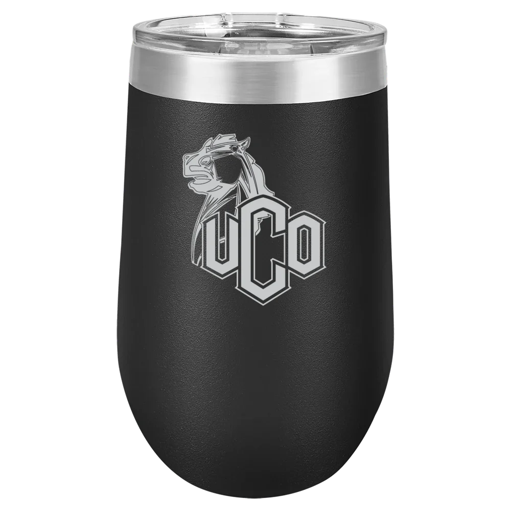 University of Central Oklahoma Polar Camel 16 oz. Stemless Wine Tumbler