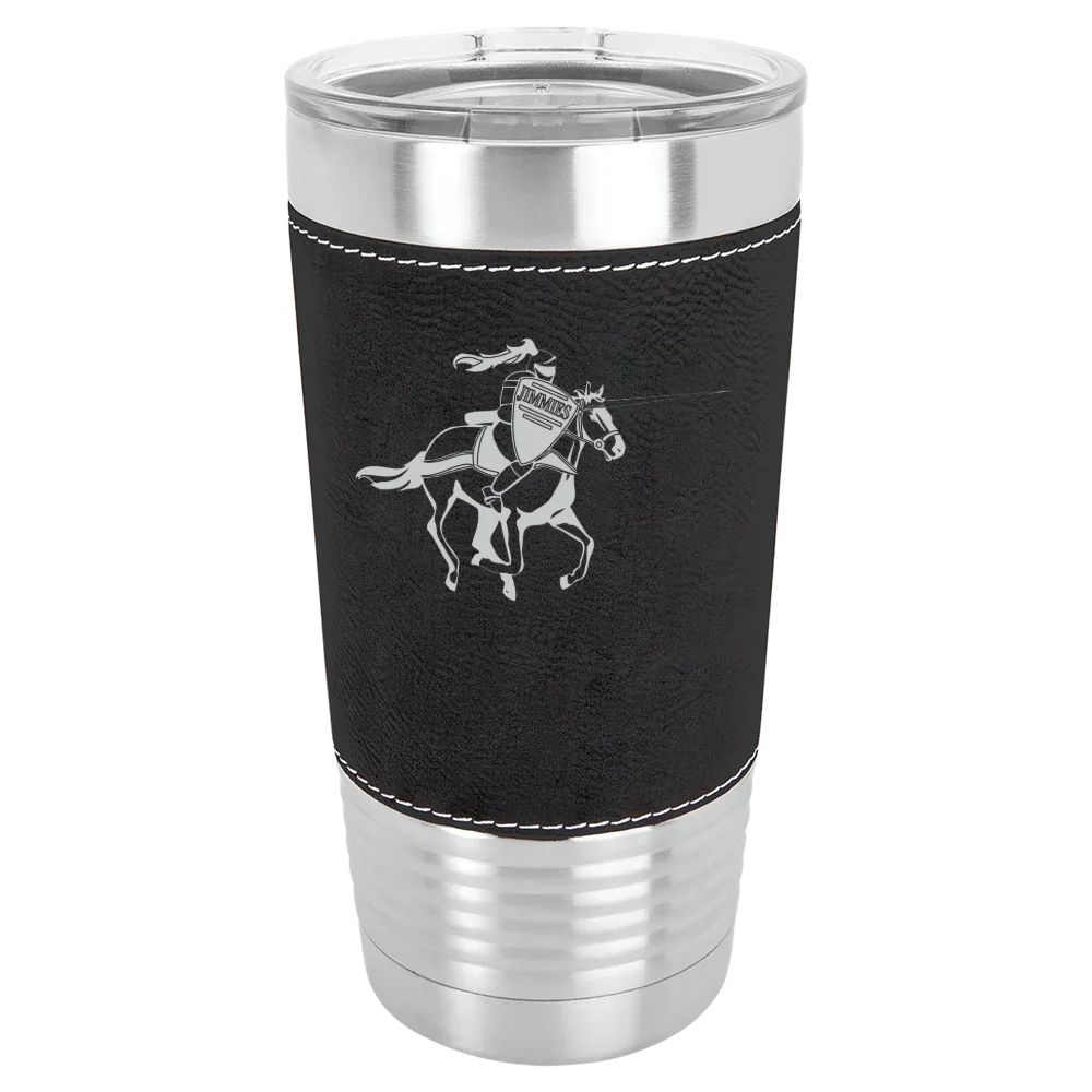 University of Jamestown Polar Camel 20 oz. Leatherette Grip Tumbler with Standard Lid
