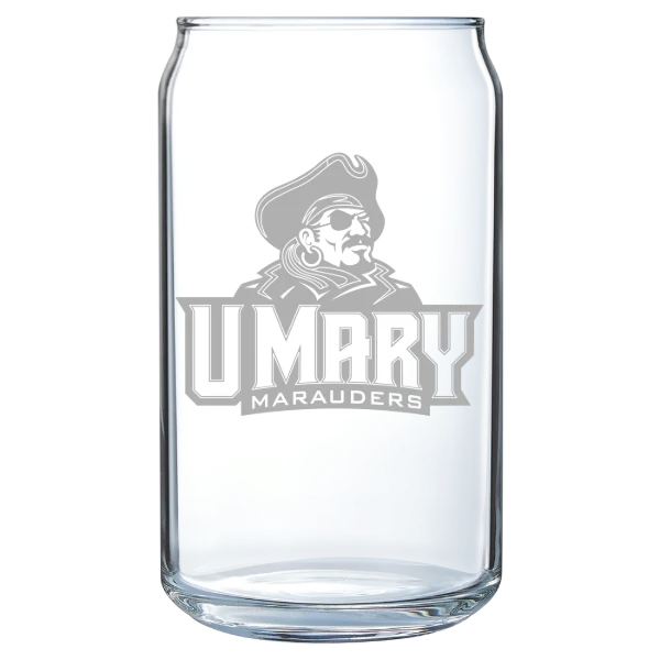 University of Mary Polar Camel 16 oz. Can Glass