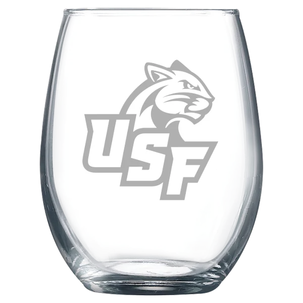 University of Sioux Falls Polar Camel 9 oz. Stemless Wine Glass