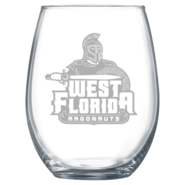 University of West Florida Polar Camel 15 oz. Stemless Wine Glass