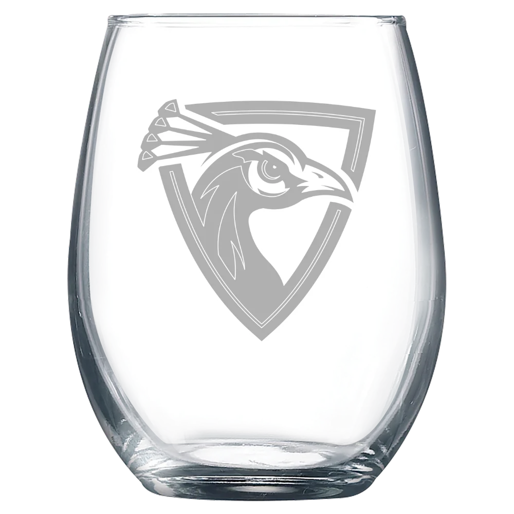Upper Iowa University Polar Camel 9 oz. Stemless Wine Glass