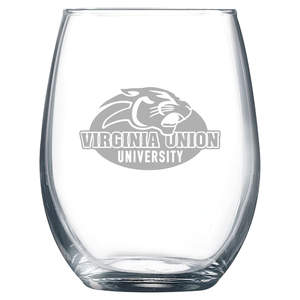 Virginia Union University Polar Camel 9 oz. Stemless Wine Glass