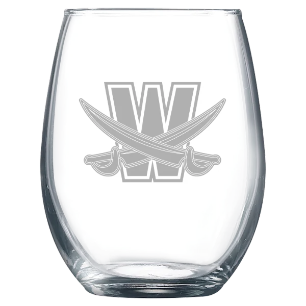 Walsh University Polar Camel 9 oz. Stemless Wine Glass