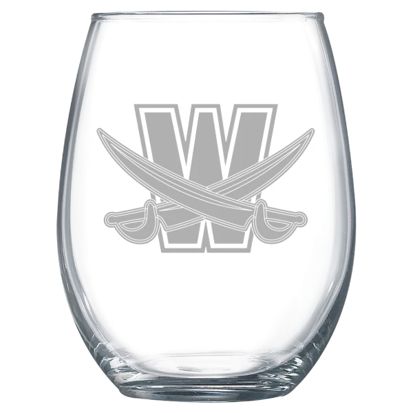 Walsh University Polar Camel 15 oz. Stemless Wine Glass
