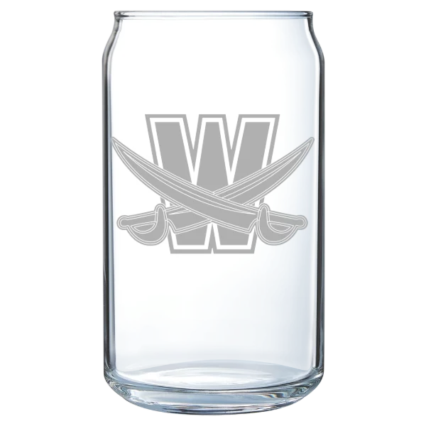 Walsh University Polar Camel 16 oz. Can Glass