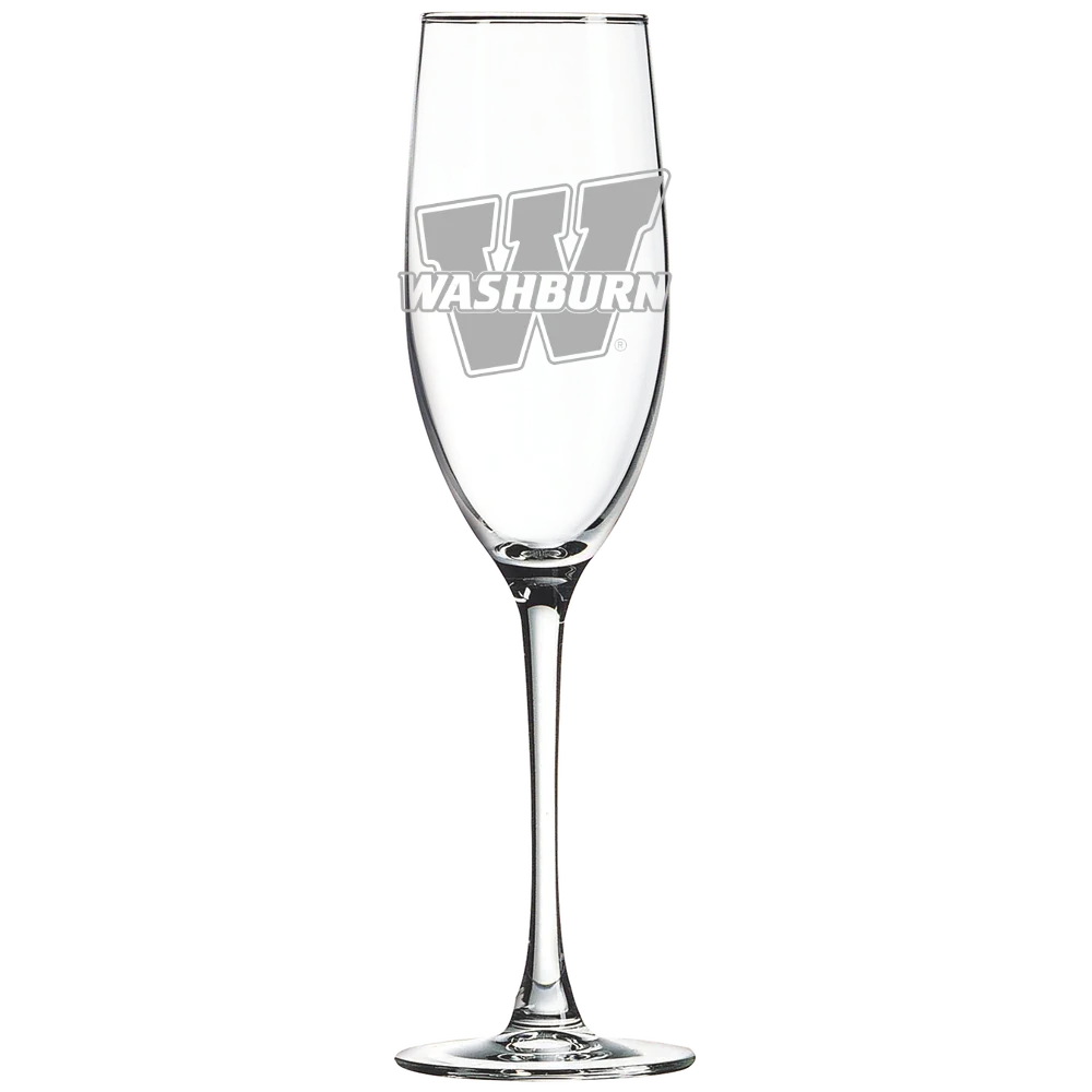 Washburn University Polar Camel 8 oz. Champagne Flute